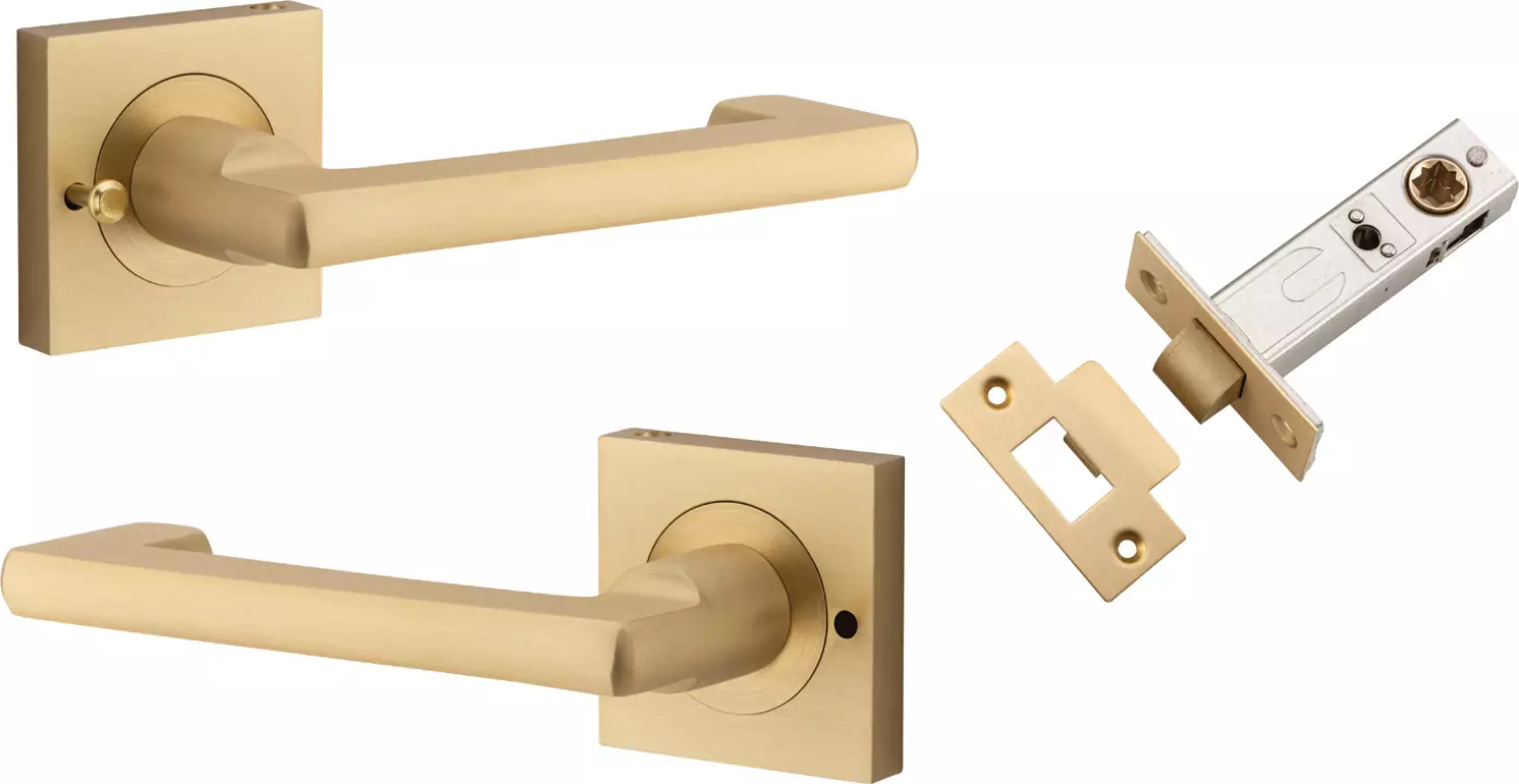 Baltimore Return Lever - Square Rose Integrated Privacy Set - BB