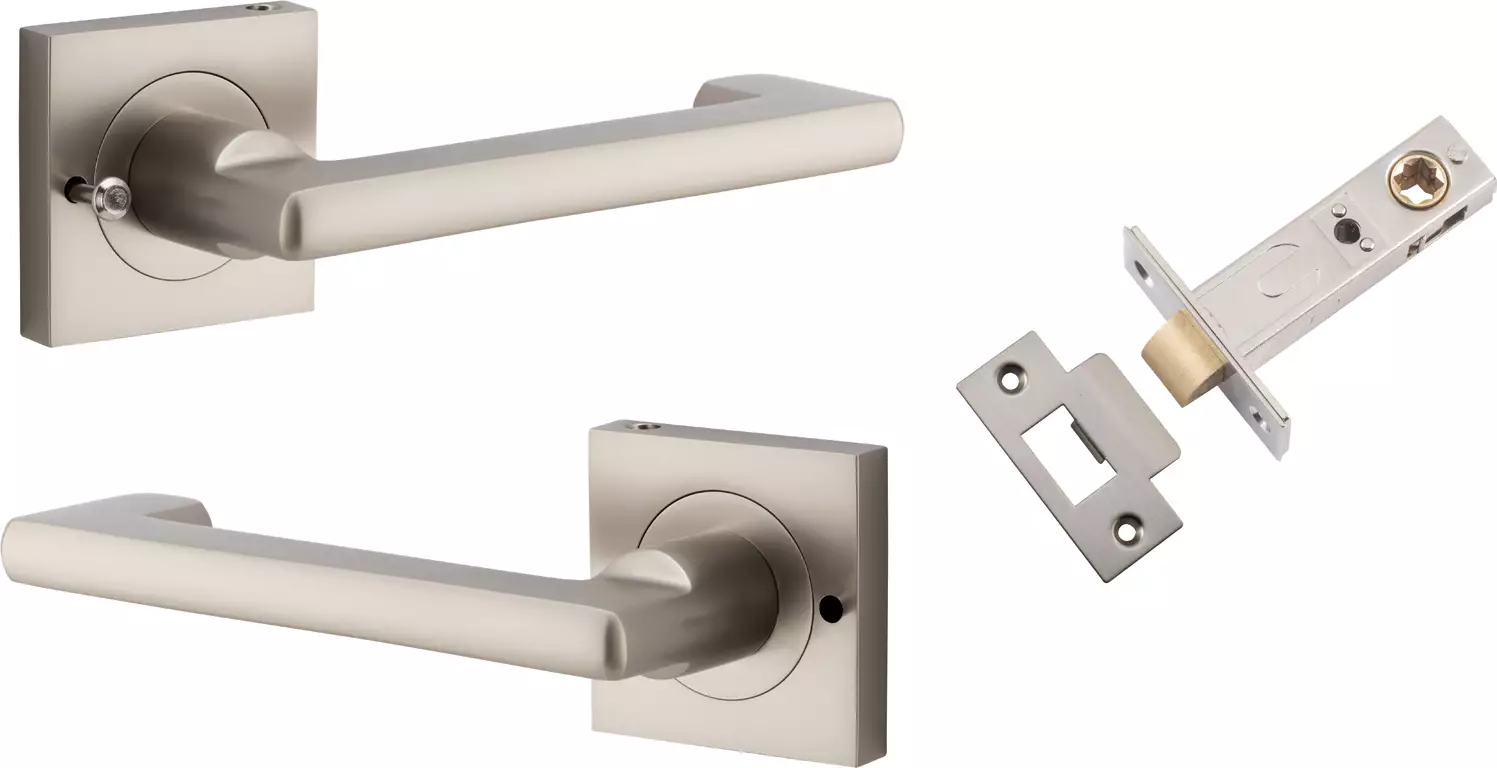 Baltimore Return Lever - Square Rose Integrated Privacy Set - SN