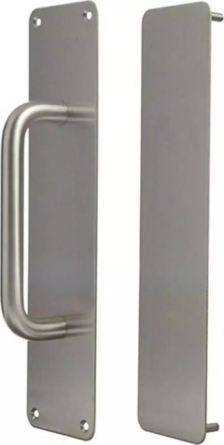 300x75mm CF Push Plate w/ 150mm Handle on VF Plate - SSS