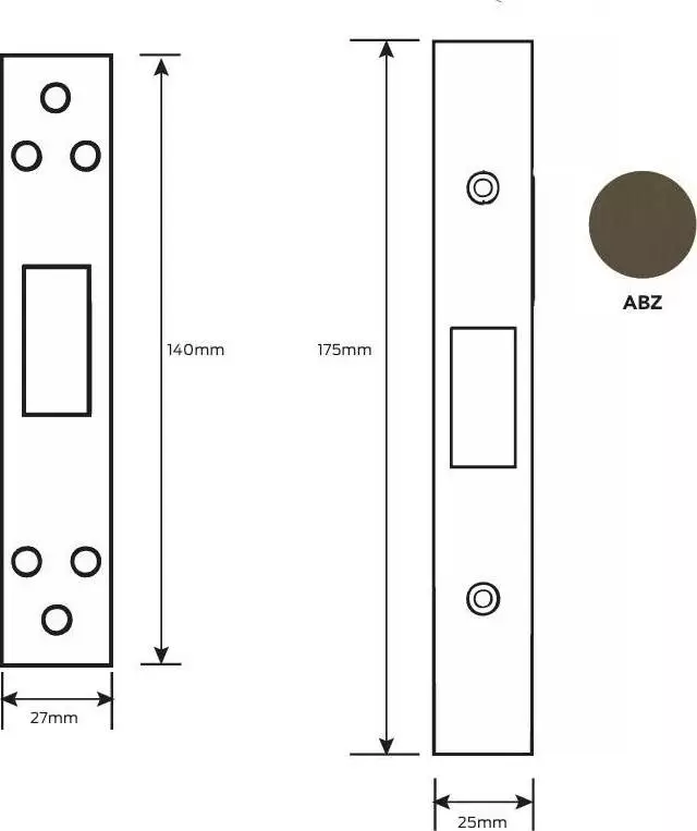 990 D Forend Plate, Strike & Screws - ABZ
