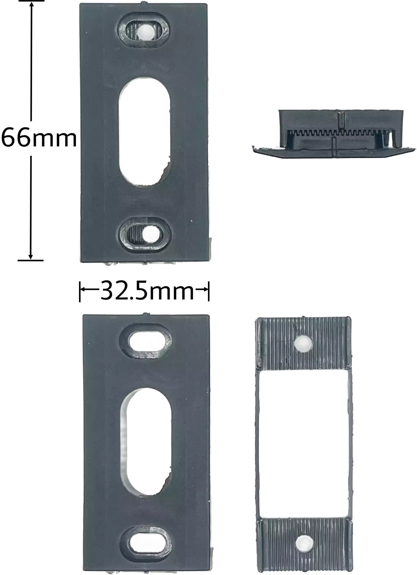 Adjustable 2 Piece Flushbolt Guide - BLK