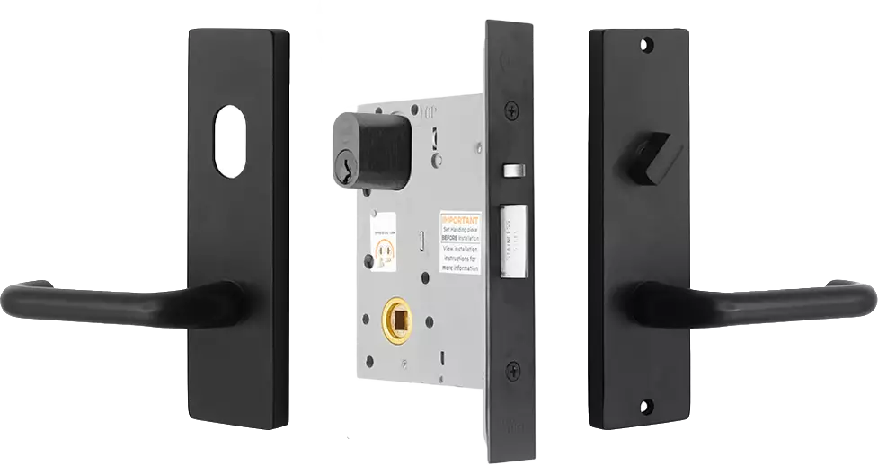 Commercial KITS - 90 Lever on Plate - 60mm Backset - BLK