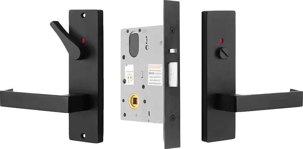 87 Lever on Plate - Privacy Disabled Lock Kit - BLK