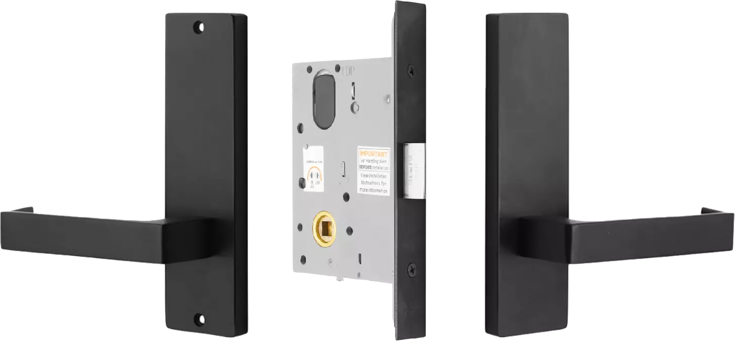 87 Lever on Plate - Passage Kit - BLK