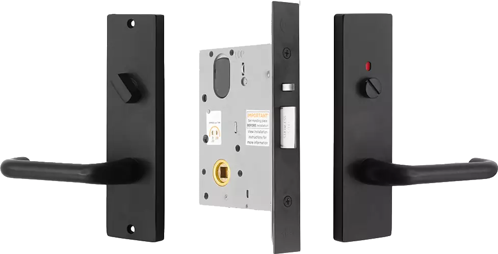 90 Lever on Plate - Privacy Lock Kit - BLK