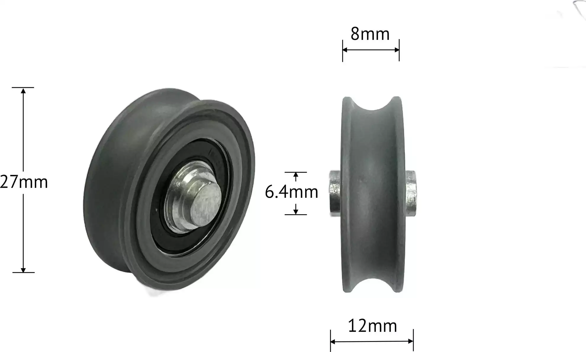 Wheel - Nylon 27 x 12 x 6.4mm