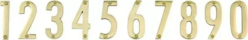 100mm Brass Modern Face Fix Numeral # 0 - PB