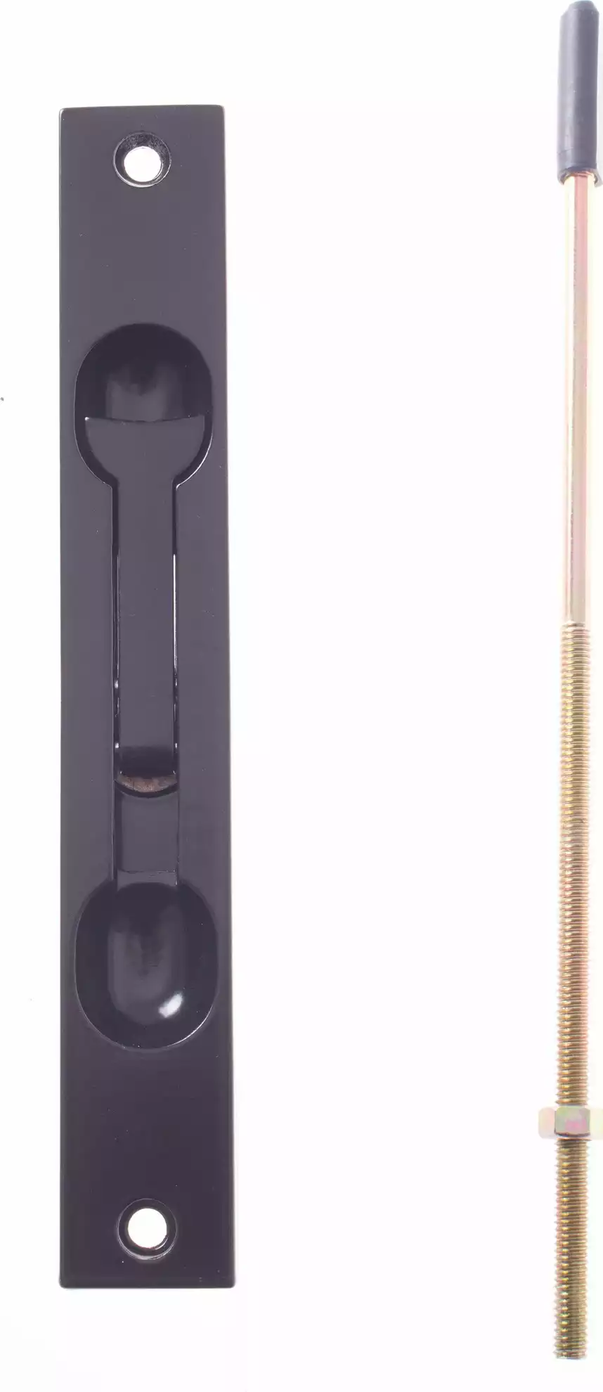 Surface Mount Flushbolt /w D Tip Rod - BLK