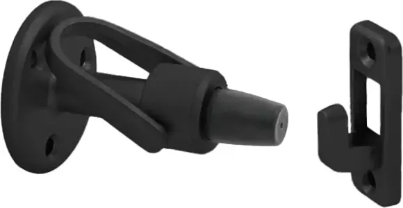 Door Stop/Holder - Wall Mounted - BLK
