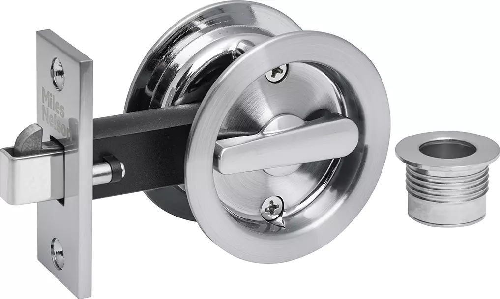 MN Round Cavity Slider Privacy Set /w Finger Pull - SC