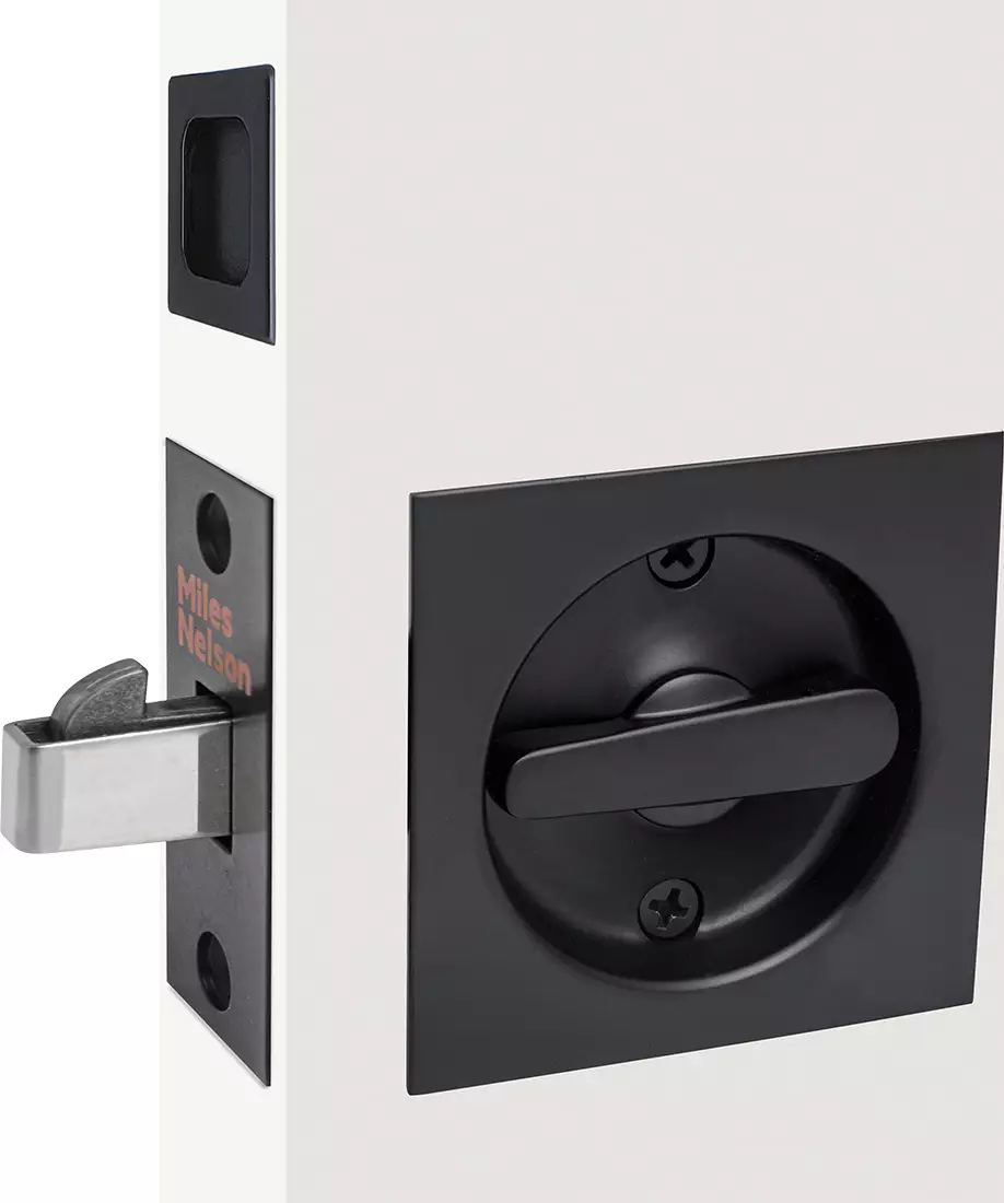 MN 541 Square Cavity Slider Privacy Set - BLK