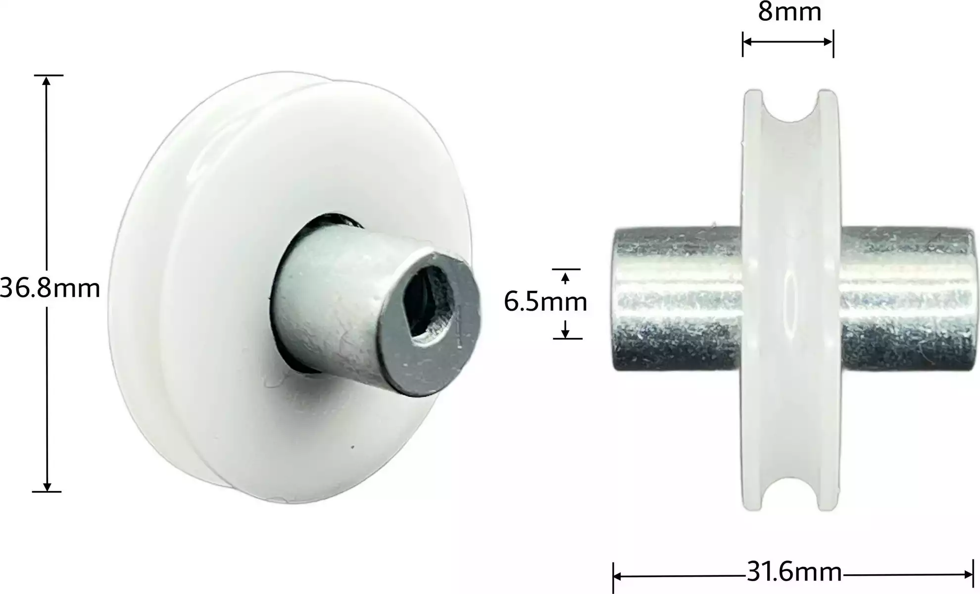 Nylon Wheel - 36.8 x 31.6 x 6.5mm