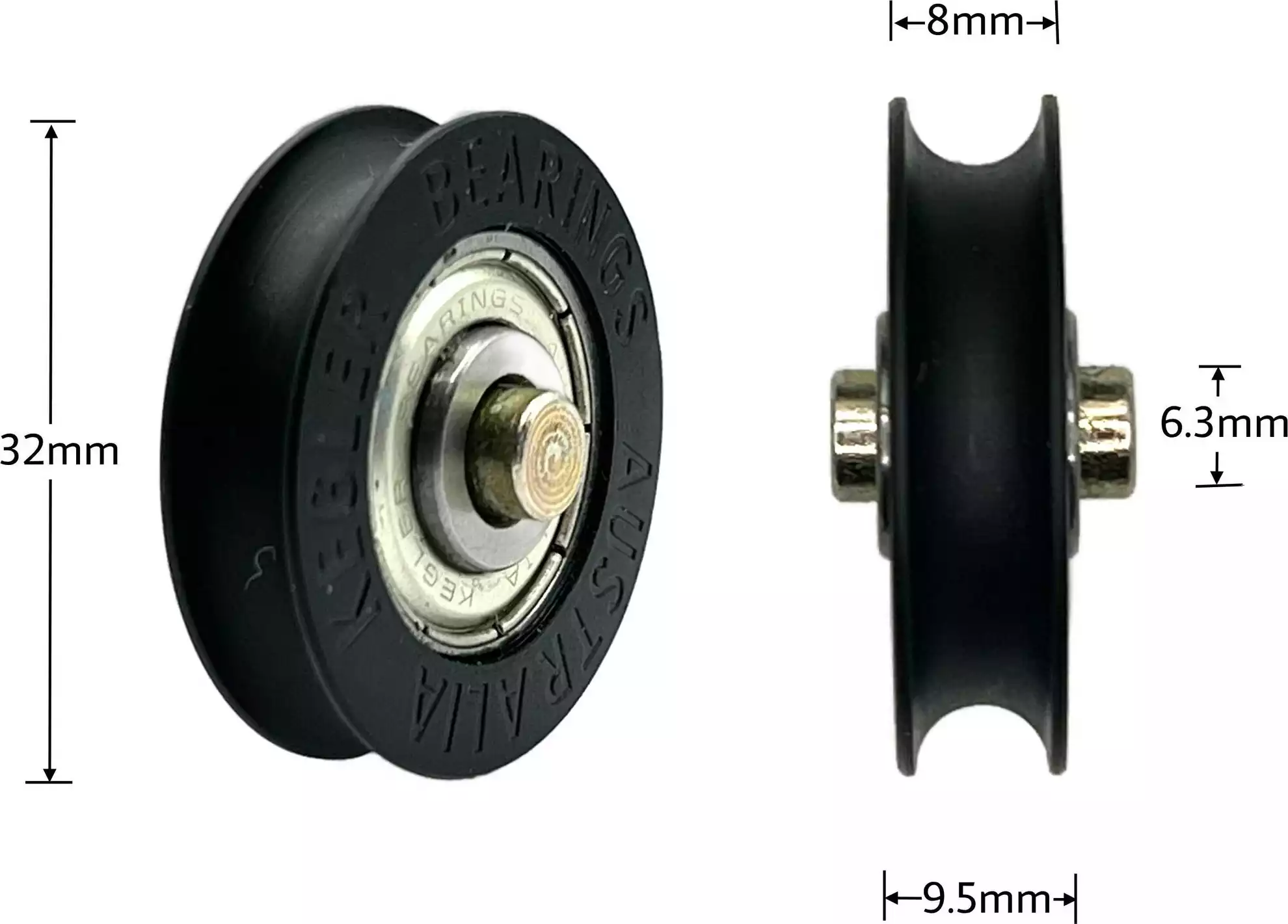Wheel with Axle - 32 X 9.5 X 6.4mm