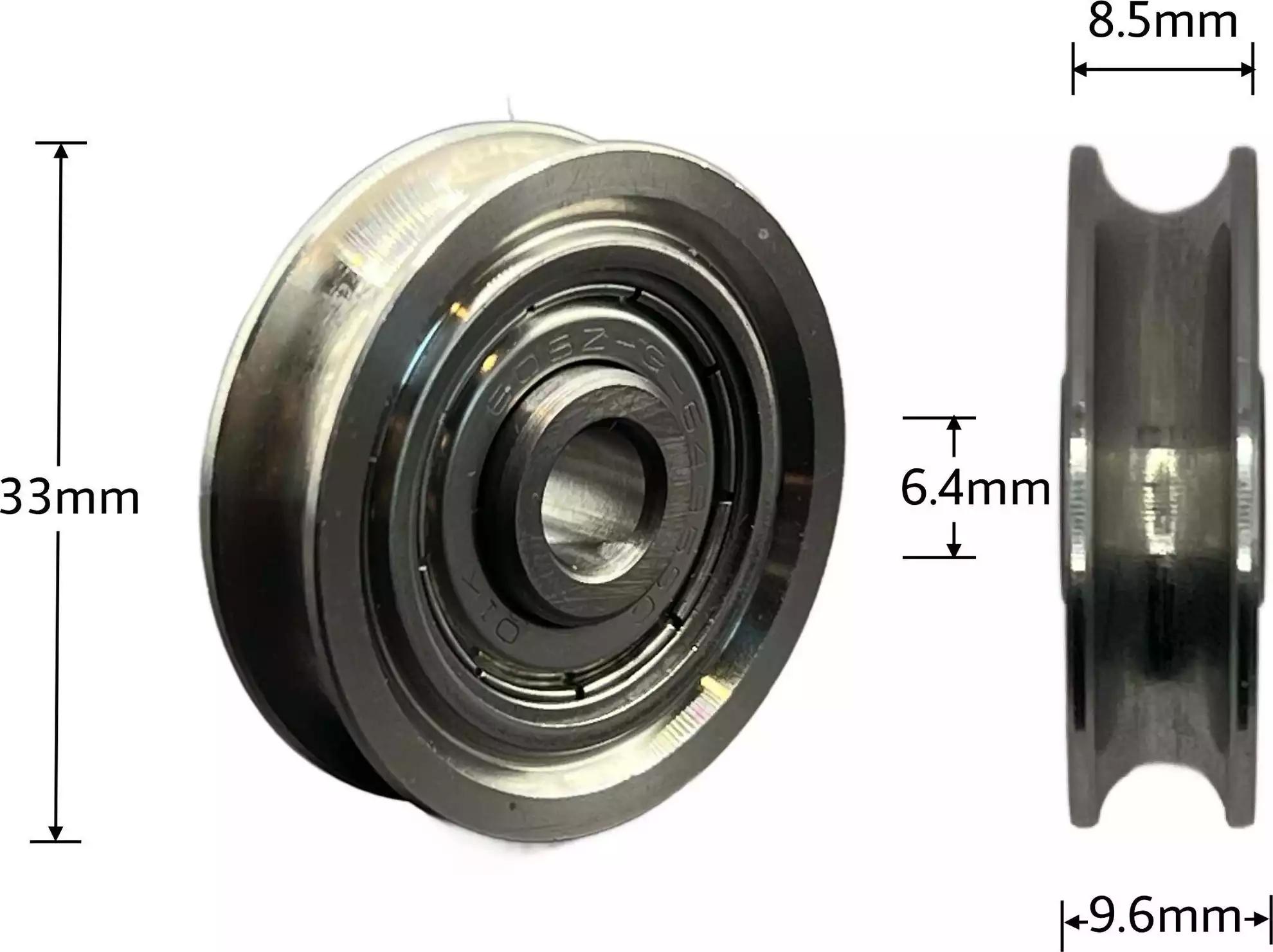 Wheel - Grooved 33 x 8.5 x 6.4mm - SS