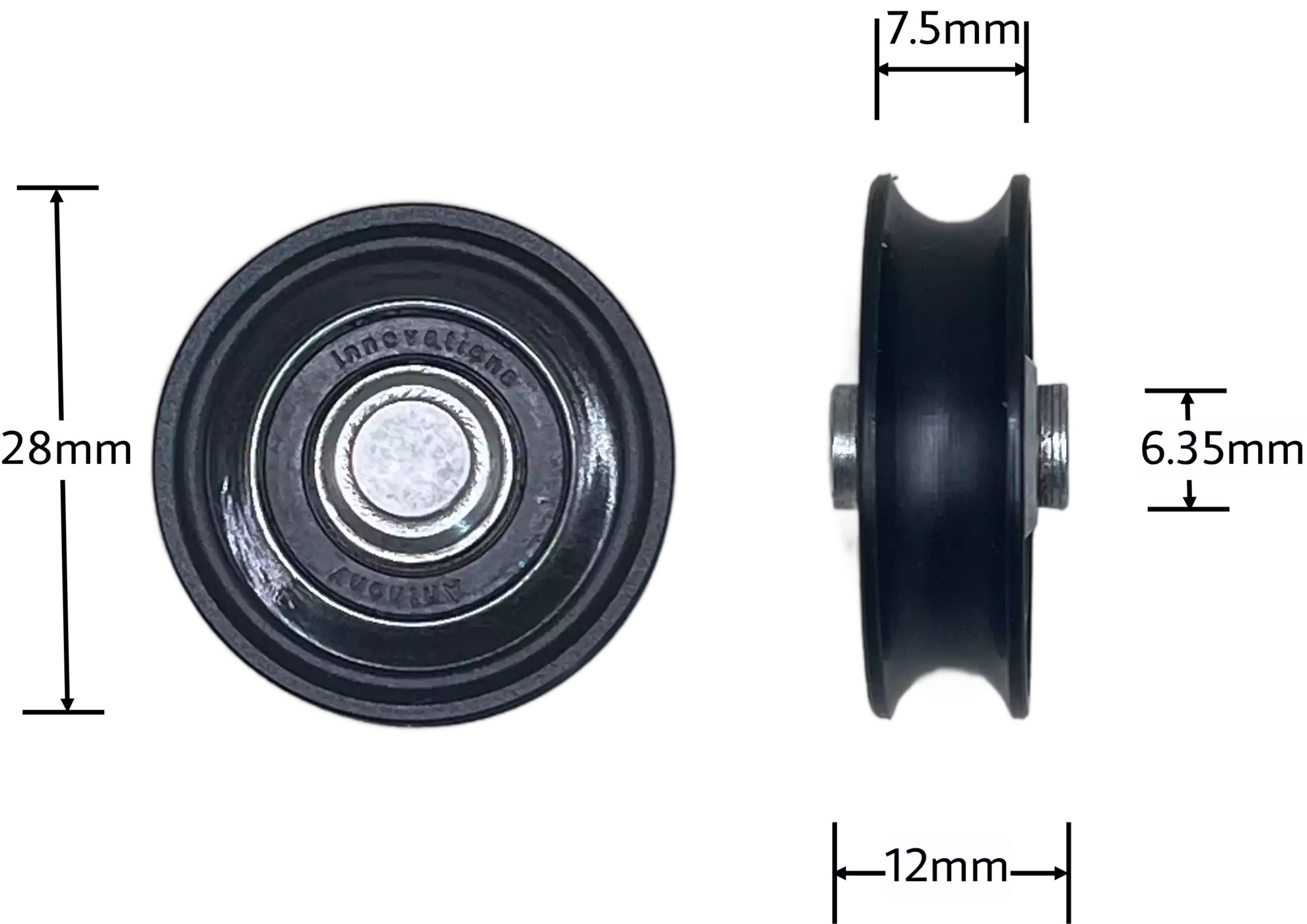 Wheel - Nylon - Fixed Axle 28 x 8mm (ASL)