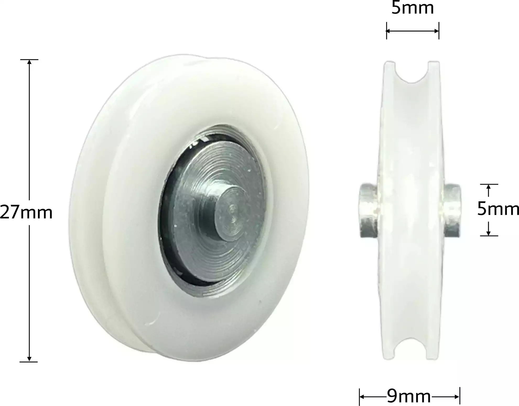 27mm Wheel - 9 x 5mm Axle