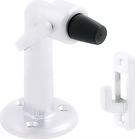 Floor Mounted Door Stop Hold Back - Appliance White